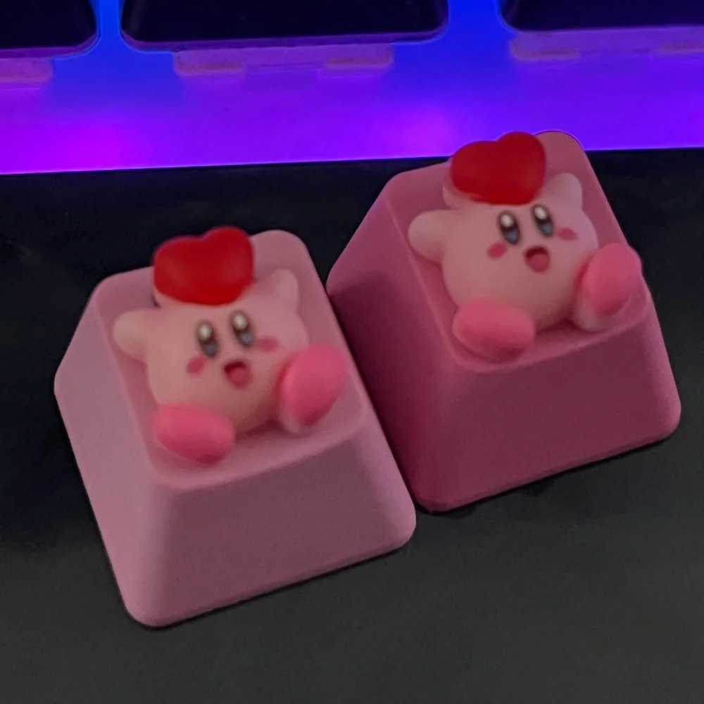 Cute Pink Anime Artisan Keycap heart, for OEM Switches